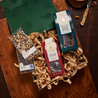 Father's Day Gift Box open on wooden background